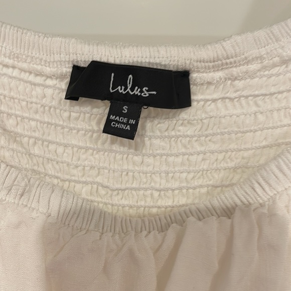 Lulus Blissful White Off-the-Shoulder Smocked Romper - Picture 6 of 6